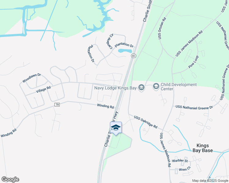 map of restaurants, bars, coffee shops, grocery stores, and more near 102 Piper Cove in St. Marys