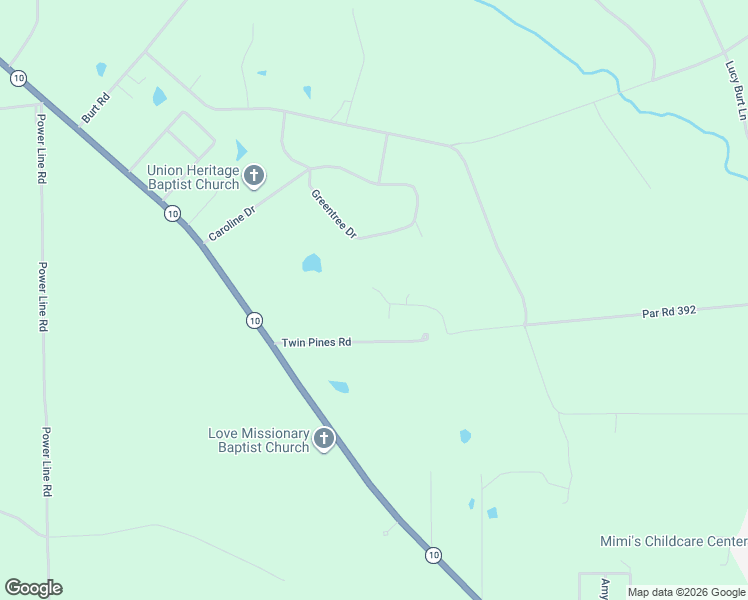 map of restaurants, bars, coffee shops, grocery stores, and more near 19503 Pinewood Road in Bogalusa