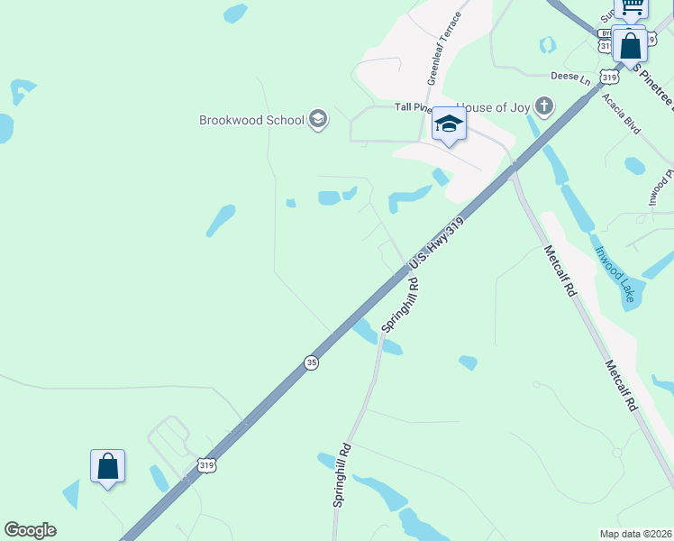 map of restaurants, bars, coffee shops, grocery stores, and more near 5339 U.S. 319 in Thomasville
