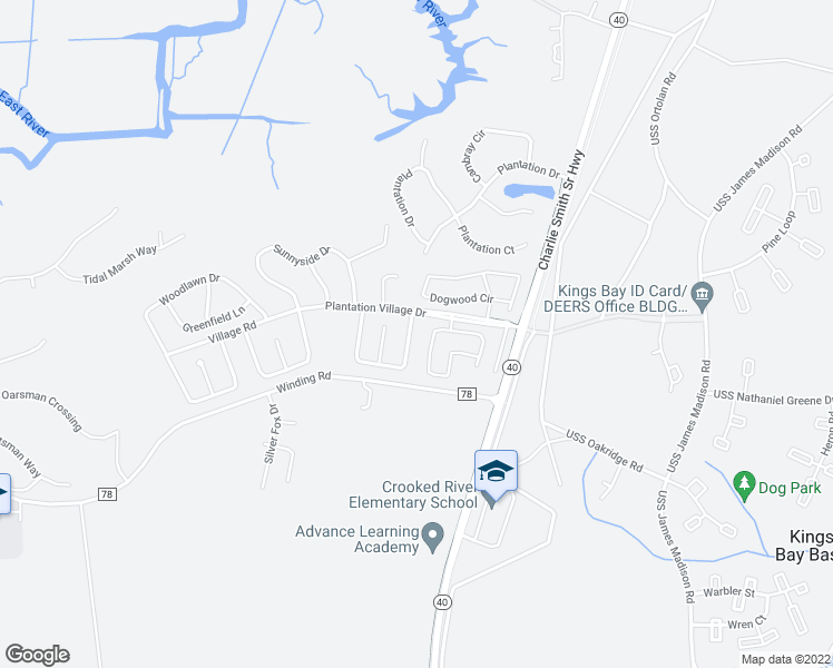 map of restaurants, bars, coffee shops, grocery stores, and more near 105 Pinedale Drive in Saint Marys