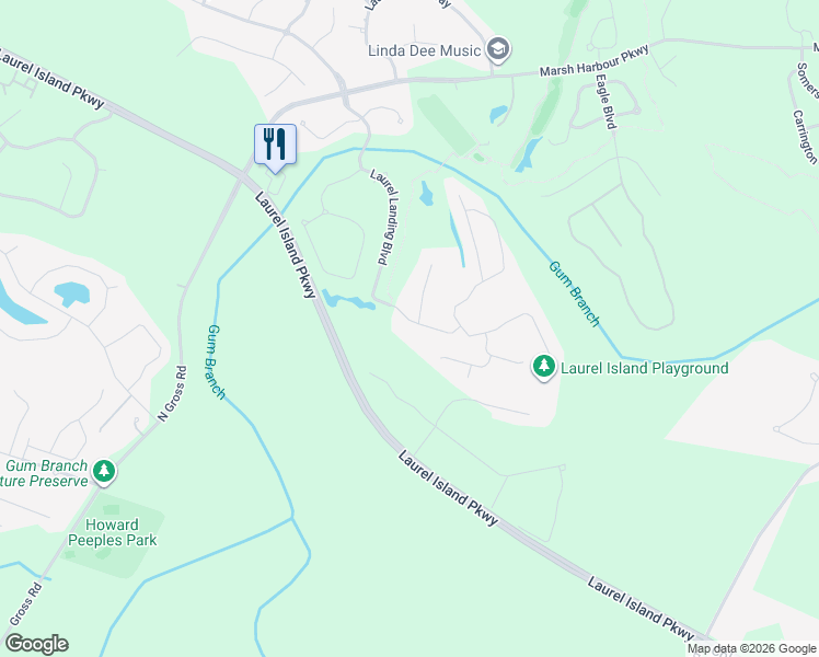 map of restaurants, bars, coffee shops, grocery stores, and more near 250 Laurel Landing Boulevard in Kingsland