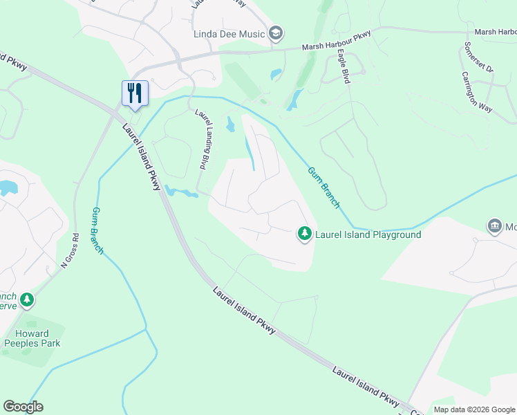 map of restaurants, bars, coffee shops, grocery stores, and more near 285 Laurel Landing Boulevard in Kingsland