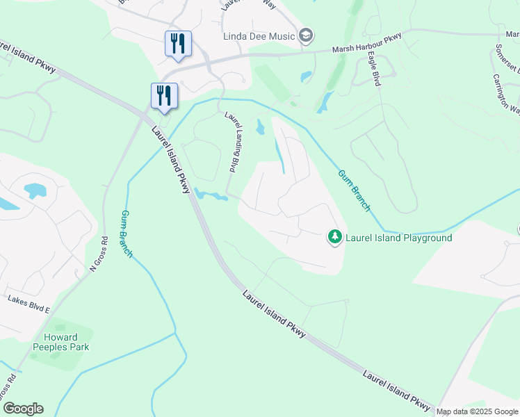 map of restaurants, bars, coffee shops, grocery stores, and more near 266 Laurel Landing Boulevard in St. Marys