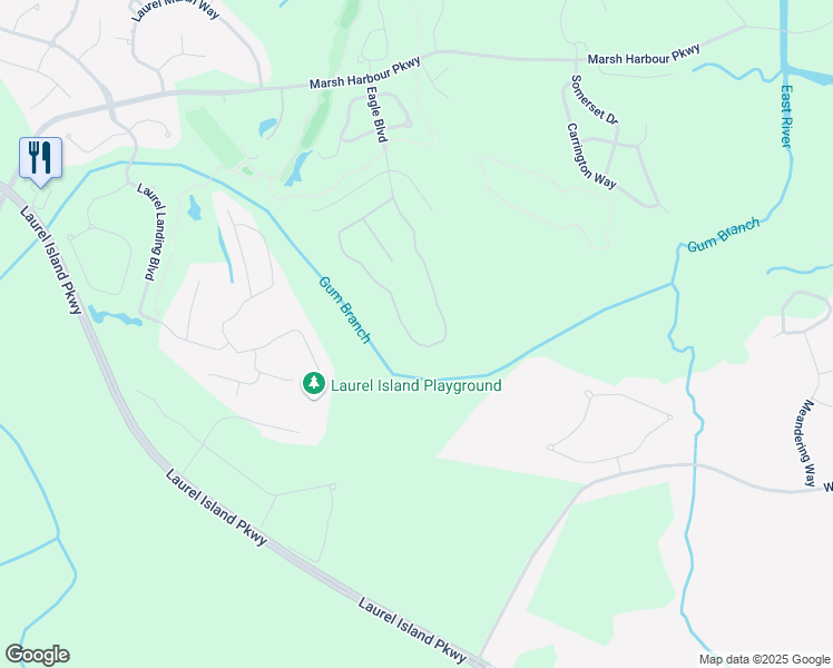 map of restaurants, bars, coffee shops, grocery stores, and more near 518 Eagle Boulevard in Kingsland