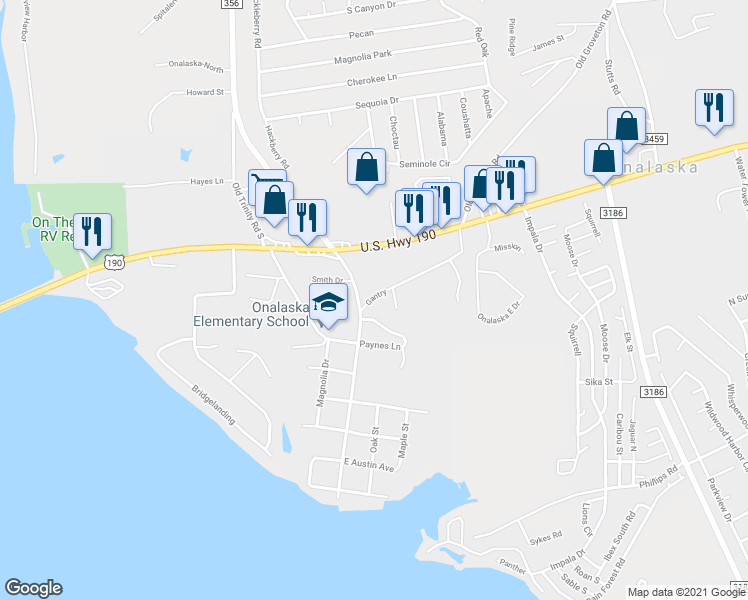 map of restaurants, bars, coffee shops, grocery stores, and more near 150 Gantry in Onalaska
