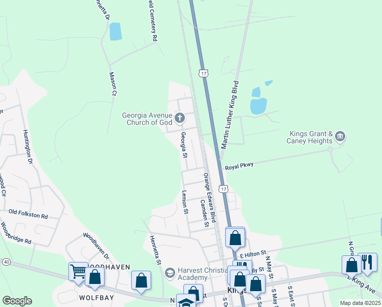 map of restaurants, bars, coffee shops, grocery stores, and more near 660 Camden Street in Kingsland