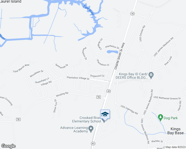 map of restaurants, bars, coffee shops, grocery stores, and more near 167 Dogwood Circle in St. Marys