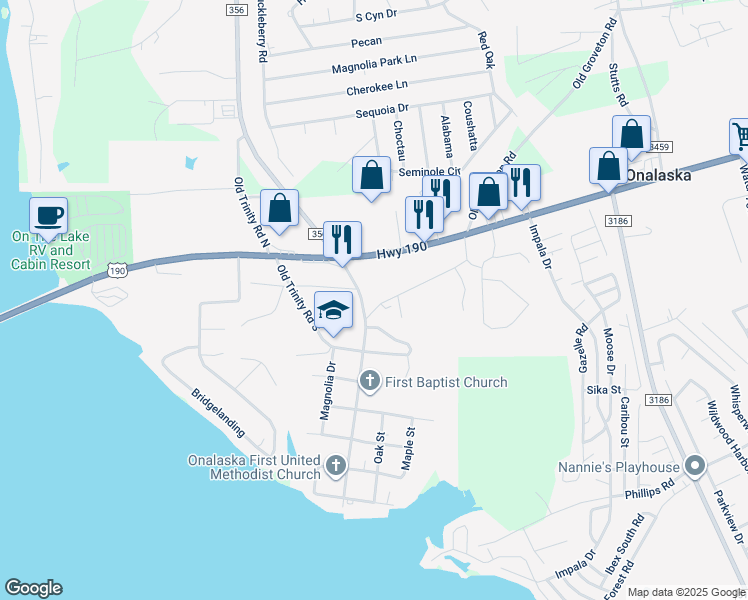 map of restaurants, bars, coffee shops, grocery stores, and more near 150 Gantry in Onalaska
