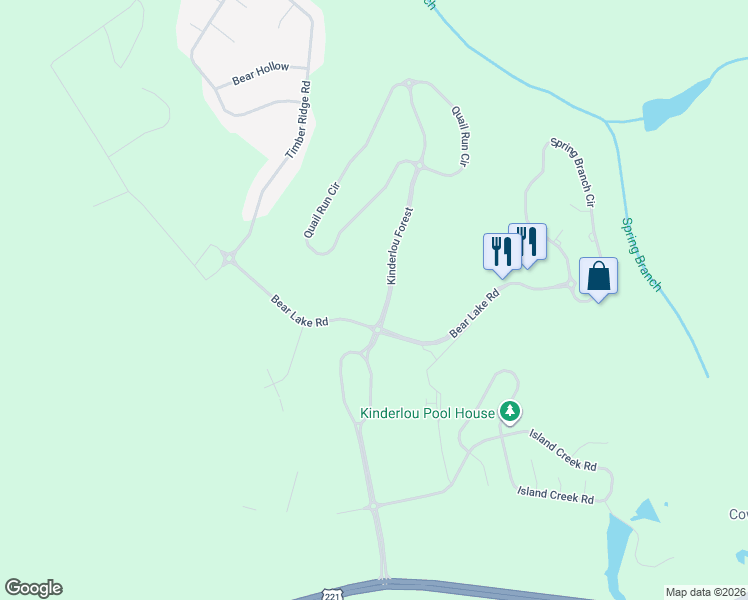 map of restaurants, bars, coffee shops, grocery stores, and more near 3851 Kinderlou Forest in Valdosta