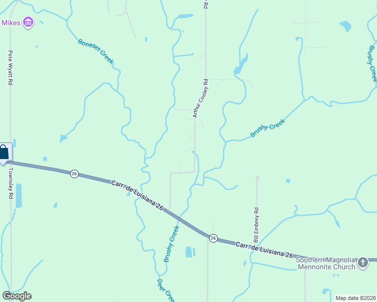 map of restaurants, bars, coffee shops, grocery stores, and more near 345 Arthur Cooley Road in DeRidder