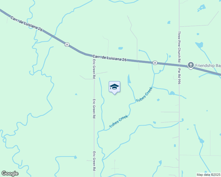 map of restaurants, bars, coffee shops, grocery stores, and more near 1127 Eric Green Road in DeRidder