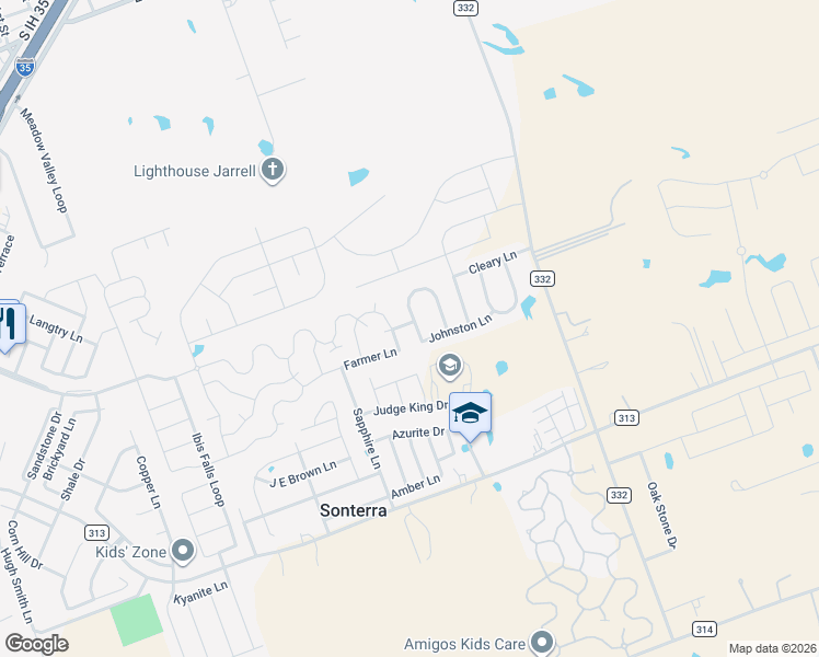 map of restaurants, bars, coffee shops, grocery stores, and more near 117 Koontz Loop in Jarrell