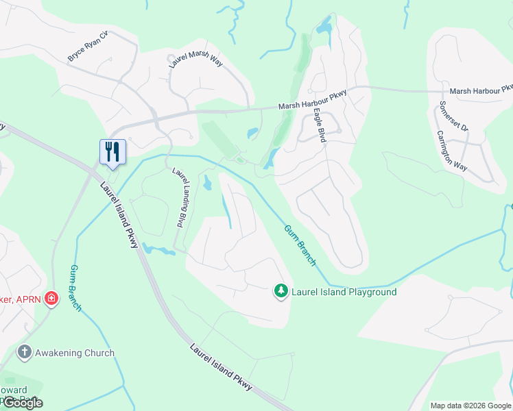 map of restaurants, bars, coffee shops, grocery stores, and more near 232 Miller Drive in Kingsland