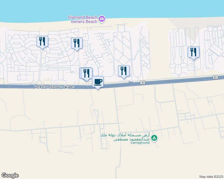 map of restaurants, bars, coffee shops, grocery stores, and more near Alexandria - Marsa Matrouh Road in El Alamein