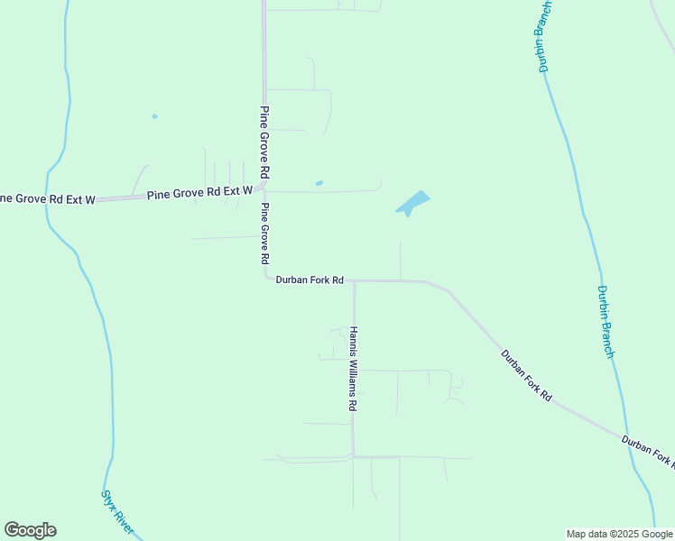 map of restaurants, bars, coffee shops, grocery stores, and more near 16207 Durban Fork Road in Bay Minette