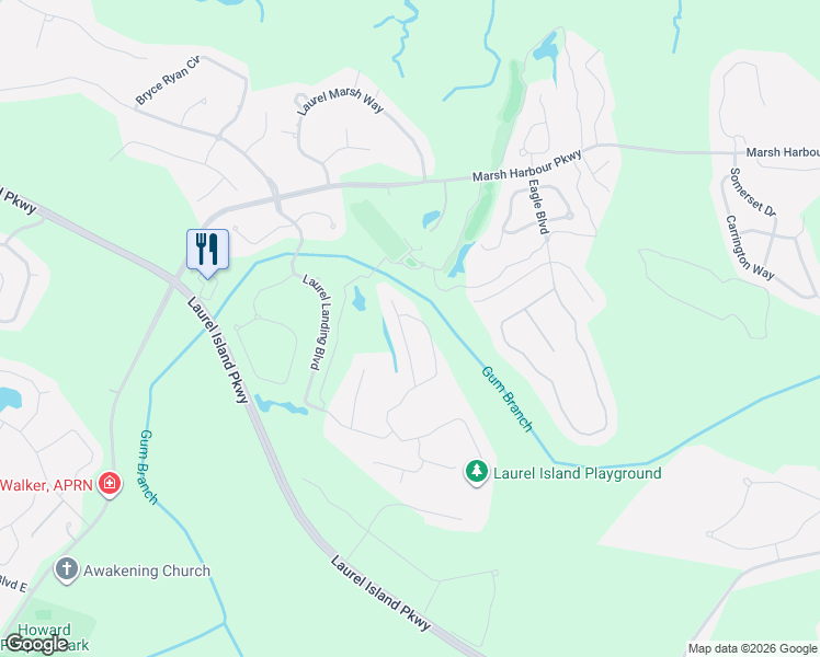 map of restaurants, bars, coffee shops, grocery stores, and more near 121 Miller Court in Kingsland
