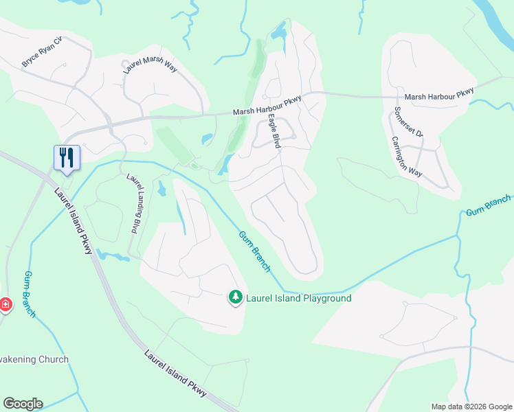 map of restaurants, bars, coffee shops, grocery stores, and more near 576 Eagle Boulevard in Kingsland