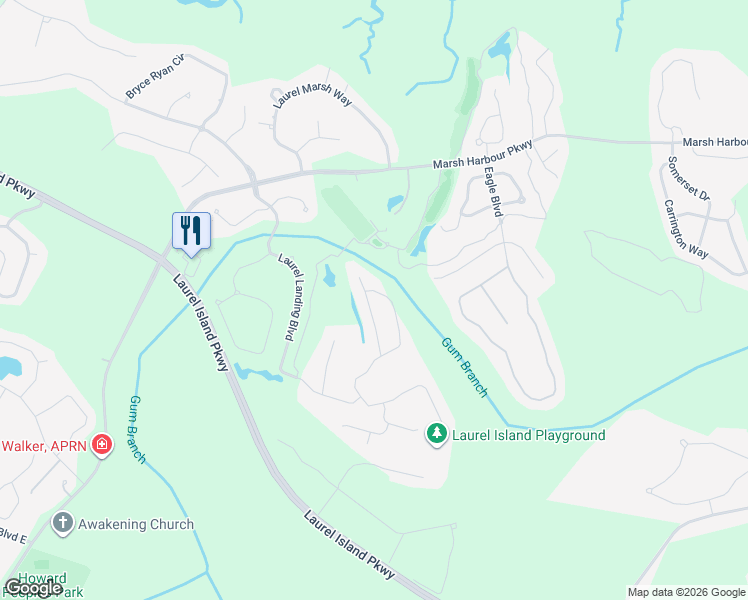 map of restaurants, bars, coffee shops, grocery stores, and more near 121 Miller Court in Kingsland