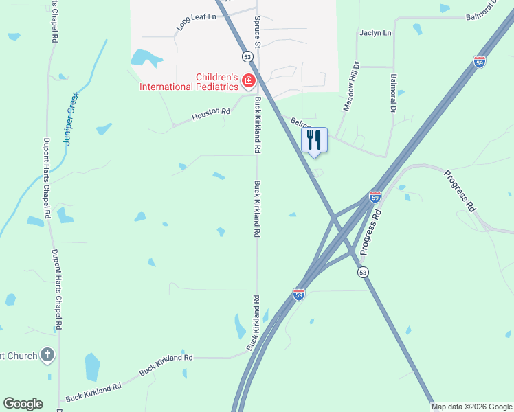 map of restaurants, bars, coffee shops, grocery stores, and more near 221 Buck Kirkland Road in Poplarville