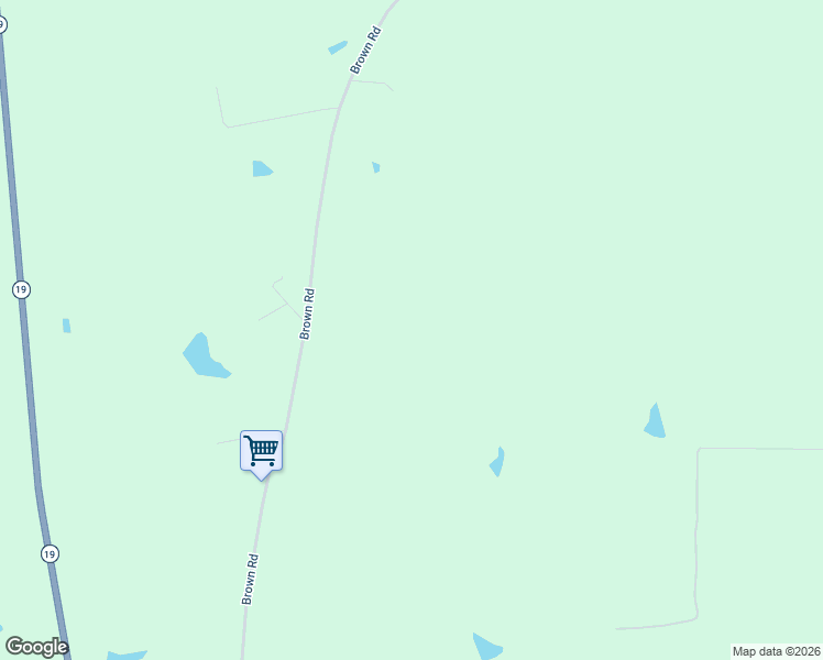 map of restaurants, bars, coffee shops, grocery stores, and more near Brown Road in Ethel