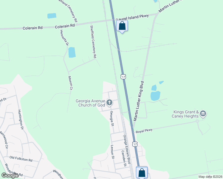 map of restaurants, bars, coffee shops, grocery stores, and more near 205 Solomon Lee Street in Kingsland