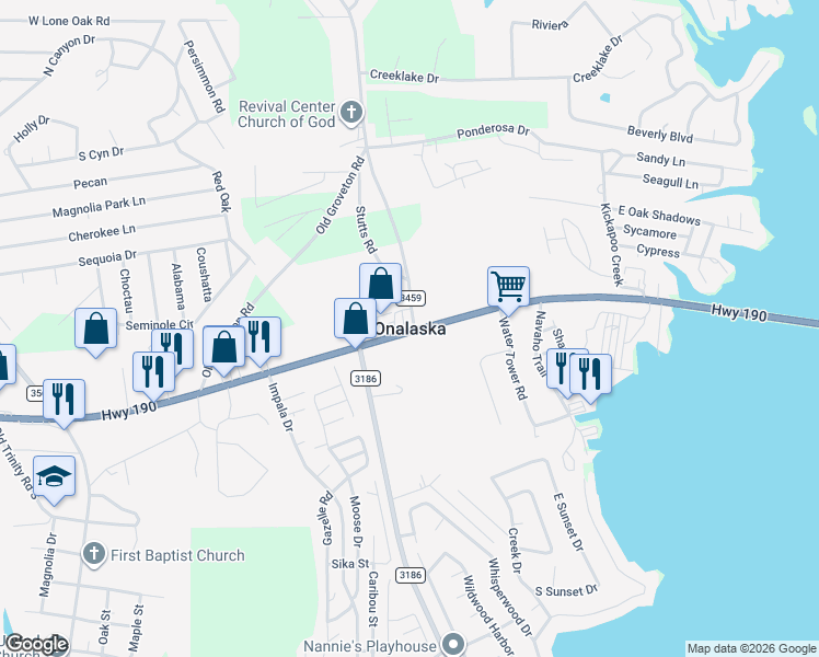 map of restaurants, bars, coffee shops, grocery stores, and more near in Onalaska