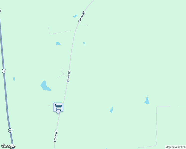 map of restaurants, bars, coffee shops, grocery stores, and more near Brown Road in Ethel