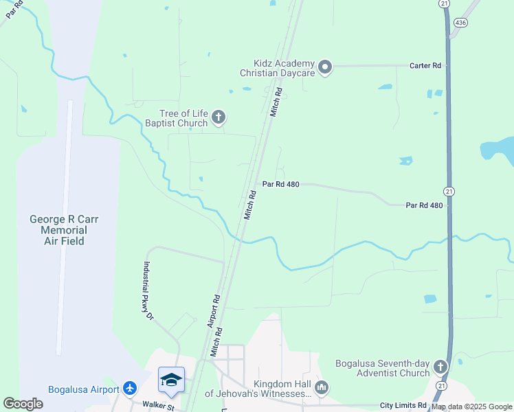 map of restaurants, bars, coffee shops, grocery stores, and more near 20198 Mitch Road in Bogalusa