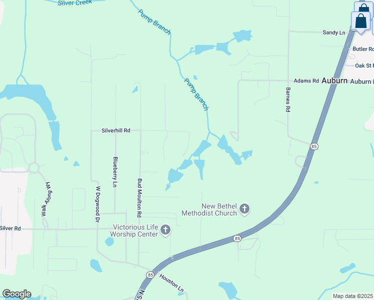 map of restaurants, bars, coffee shops, grocery stores, and more near 6067 Silverhill Road in Crestview