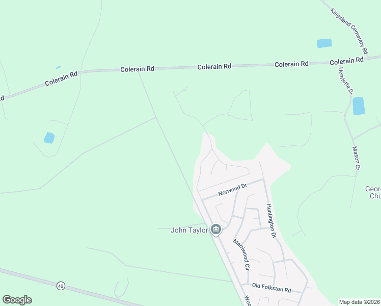 map of restaurants, bars, coffee shops, grocery stores, and more near 316 Woodbridge Road in Kingsland