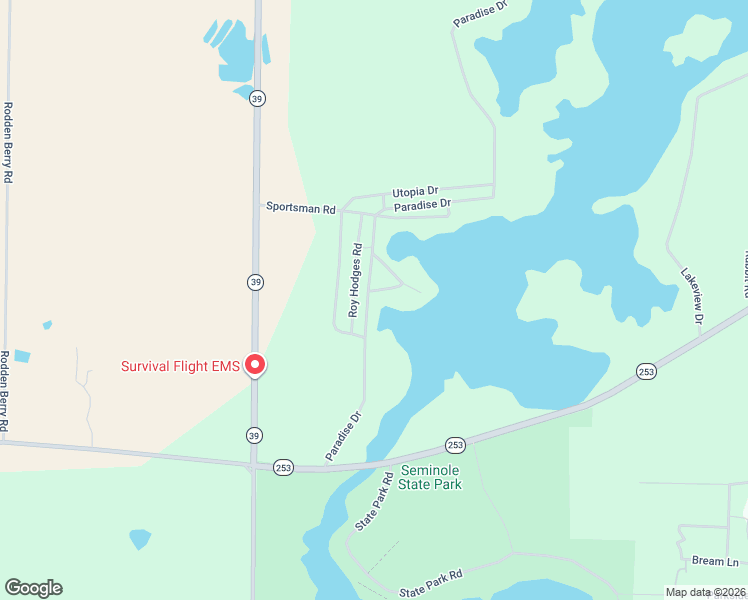 map of restaurants, bars, coffee shops, grocery stores, and more near 2949 Paradise Circle in Donalsonville
