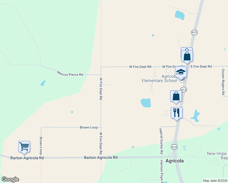 map of restaurants, bars, coffee shops, grocery stores, and more near 216 West Fire Department Road in Lucedale