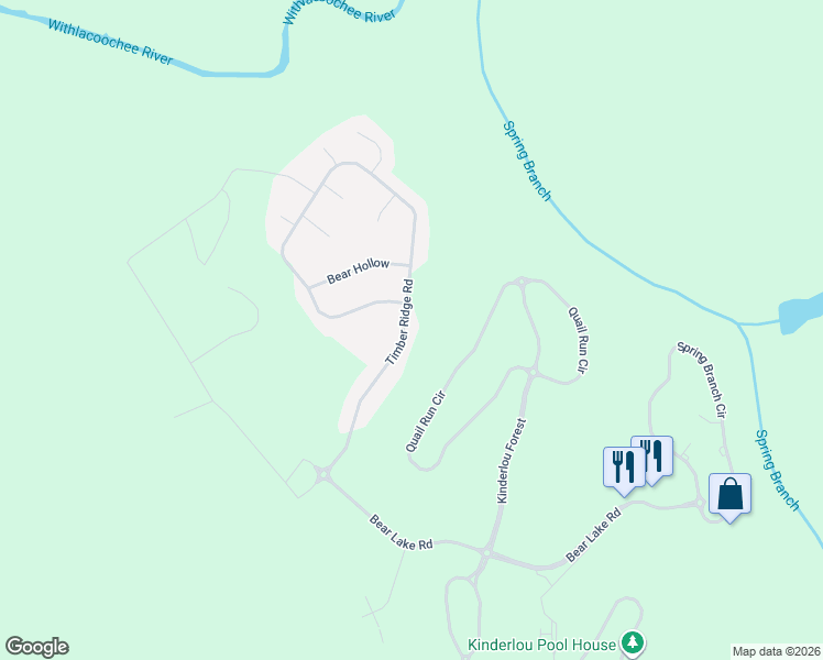 map of restaurants, bars, coffee shops, grocery stores, and more near 3828 Timber Ridge Road in Valdosta