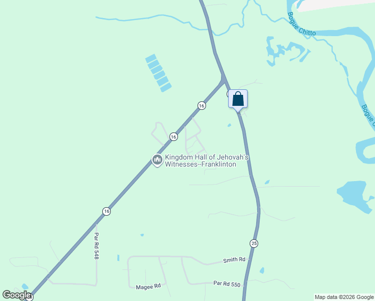 map of restaurants, bars, coffee shops, grocery stores, and more near 111 Par Road 545 in Franklinton