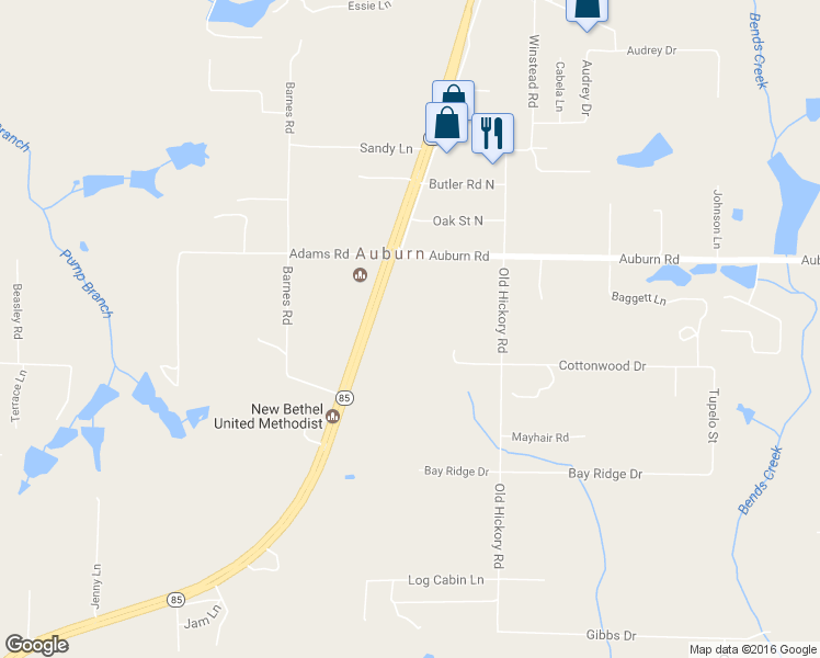 map of restaurants, bars, coffee shops, grocery stores, and more near 6125 Hwy 85 N in Crestview