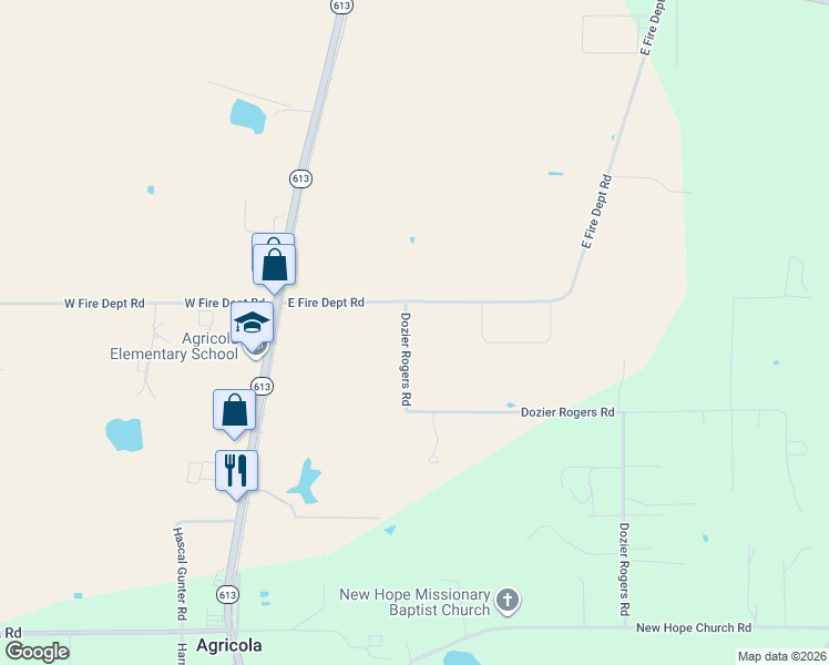 map of restaurants, bars, coffee shops, grocery stores, and more near 783-1199 Dozier Rogers Road in Lucedale