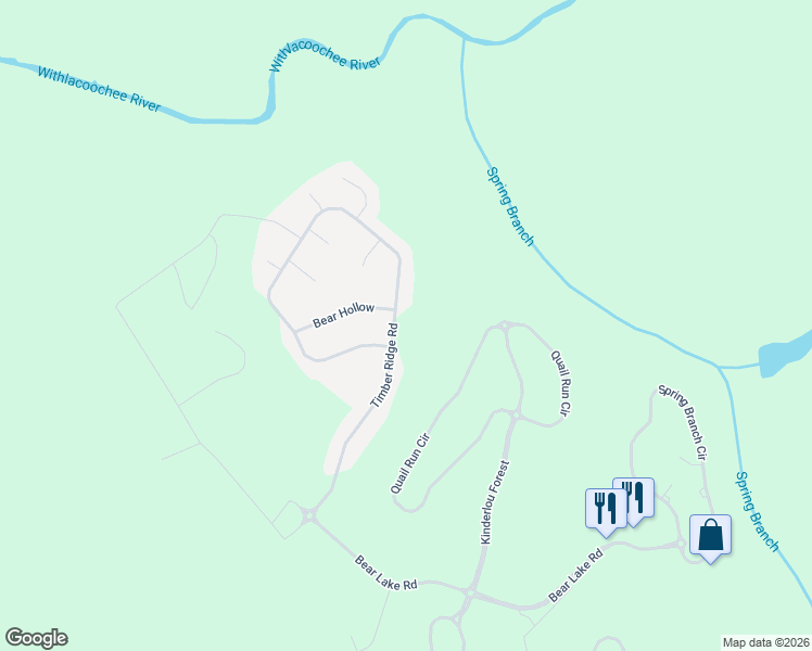 map of restaurants, bars, coffee shops, grocery stores, and more near 3841 Timber Ridge Road in Valdosta