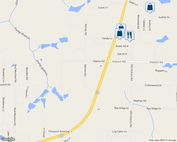 map of restaurants, bars, coffee shops, grocery stores, and more near 6127 Barnes Road in Crestview