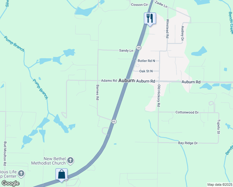 map of restaurants, bars, coffee shops, grocery stores, and more near 6128 Highway 85 North in Crestview