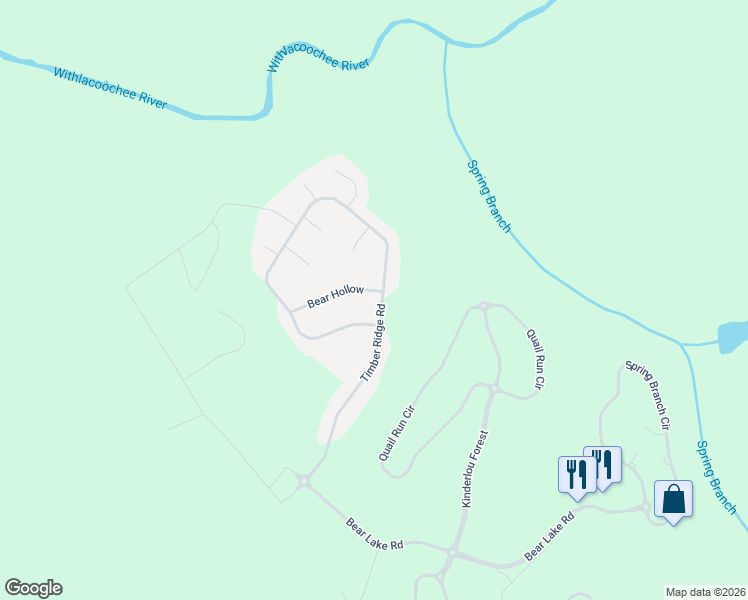 map of restaurants, bars, coffee shops, grocery stores, and more near 3841 Timber Ridge Road in Valdosta