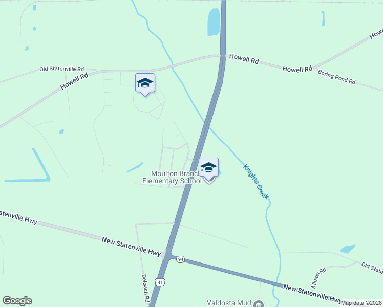 map of restaurants, bars, coffee shops, grocery stores, and more near 5689 Fontana Road in Valdosta