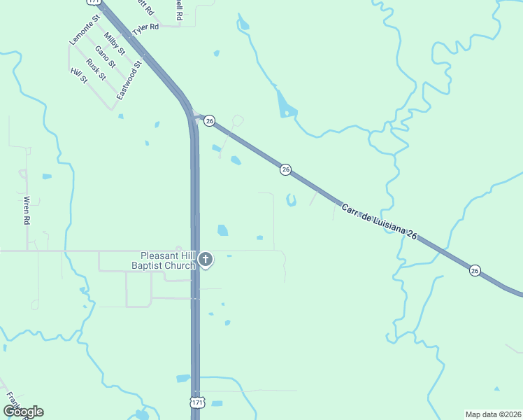 map of restaurants, bars, coffee shops, grocery stores, and more near 175 Bertrand Lane in DeRidder