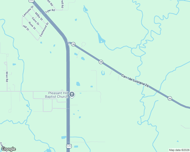map of restaurants, bars, coffee shops, grocery stores, and more near 175 Bertrand Drive in DeRidder