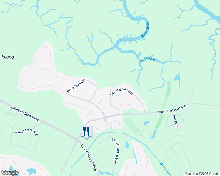 map of restaurants, bars, coffee shops, grocery stores, and more near 104 Tidewater Circle in Kingsland