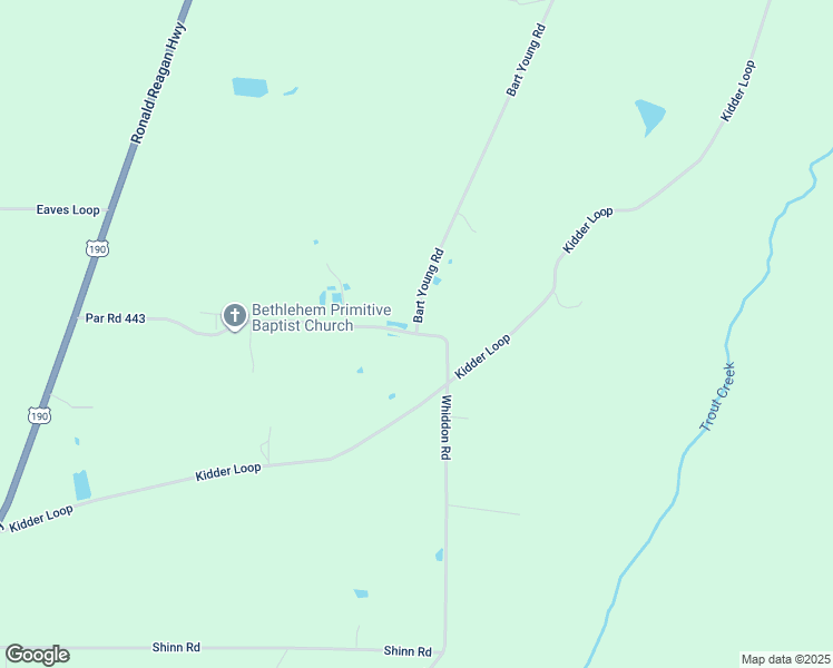 map of restaurants, bars, coffee shops, grocery stores, and more near 140 Bart Young Road in Merryville