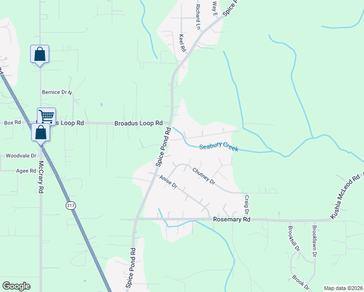 map of restaurants, bars, coffee shops, grocery stores, and more near 8651 Bay Leaf Drive in Mobile