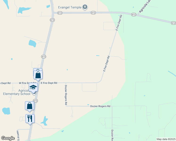 map of restaurants, bars, coffee shops, grocery stores, and more near 208 East Fire Department Road in Lucedale
