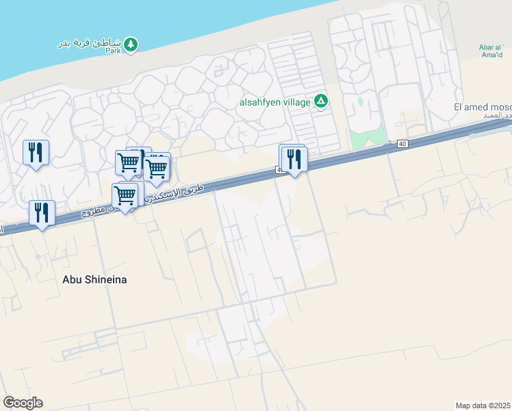 map of restaurants, bars, coffee shops, grocery stores, and more near in El Hamam