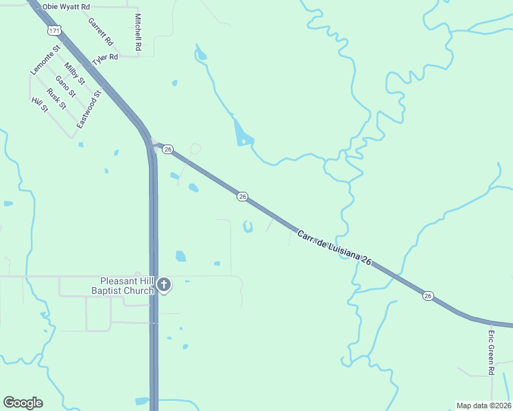map of restaurants, bars, coffee shops, grocery stores, and more near 314 Louisiana 26 in DeRidder
