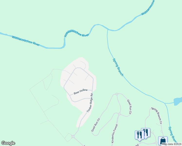 map of restaurants, bars, coffee shops, grocery stores, and more near 3882 Timber Ridge Road in Valdosta